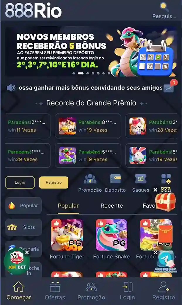 Aplicativo móvel 888RIO